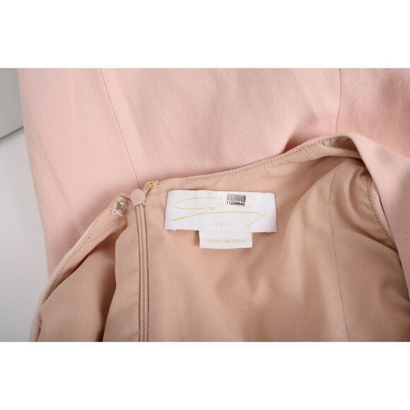 Genny Womens Pink Mini Sheath Dress Size 0 Cape Style Blush Nude V-Neck - Picture 7 of 8